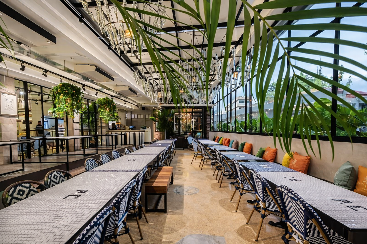 Interior seating at The Palmalayan Company